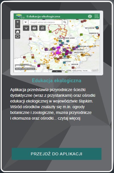 geoportal ORSIP - strona główna aplikacji "Edukacja ekologiczna"