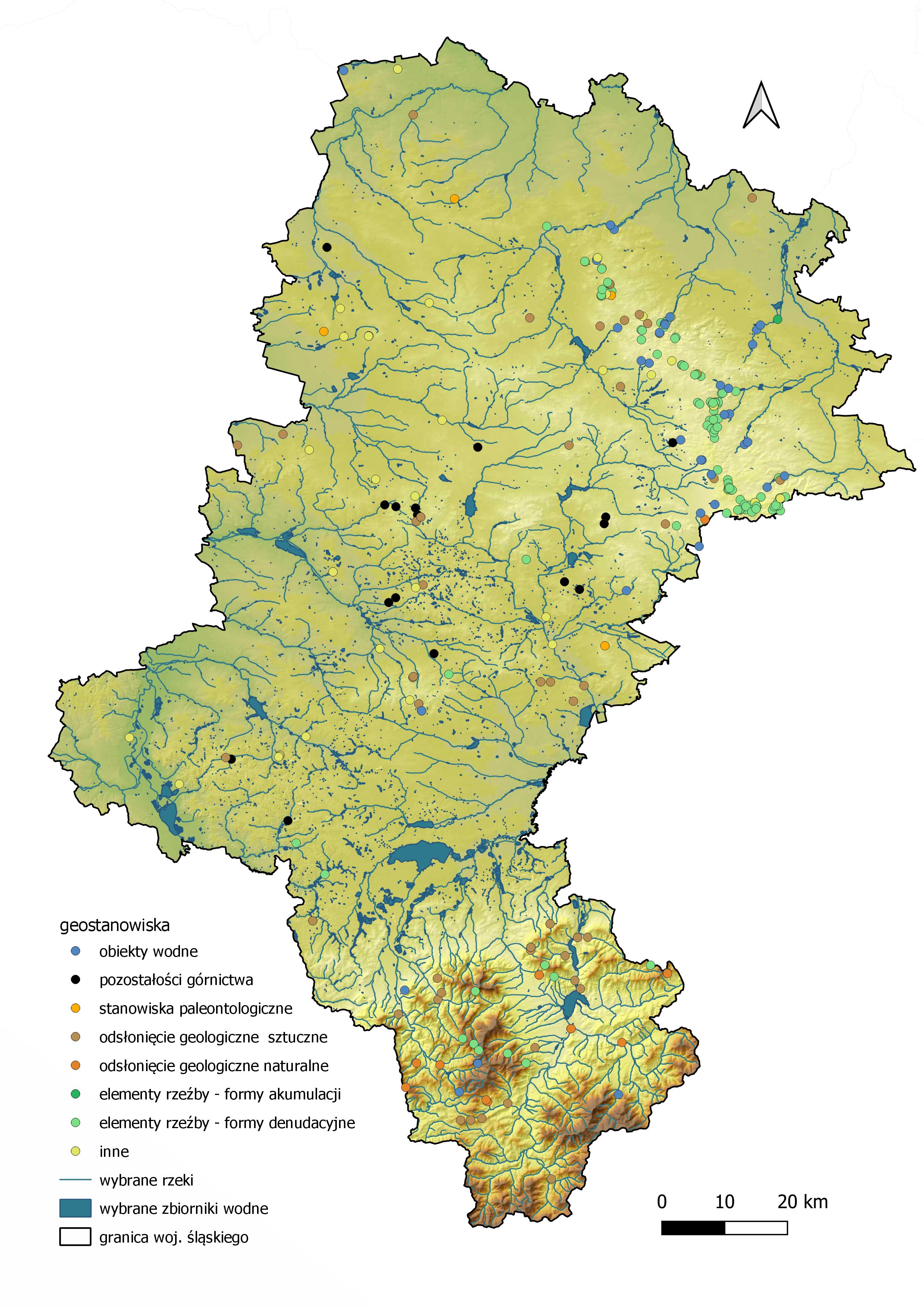 Geostanowiska w województwie śląskim (2020)