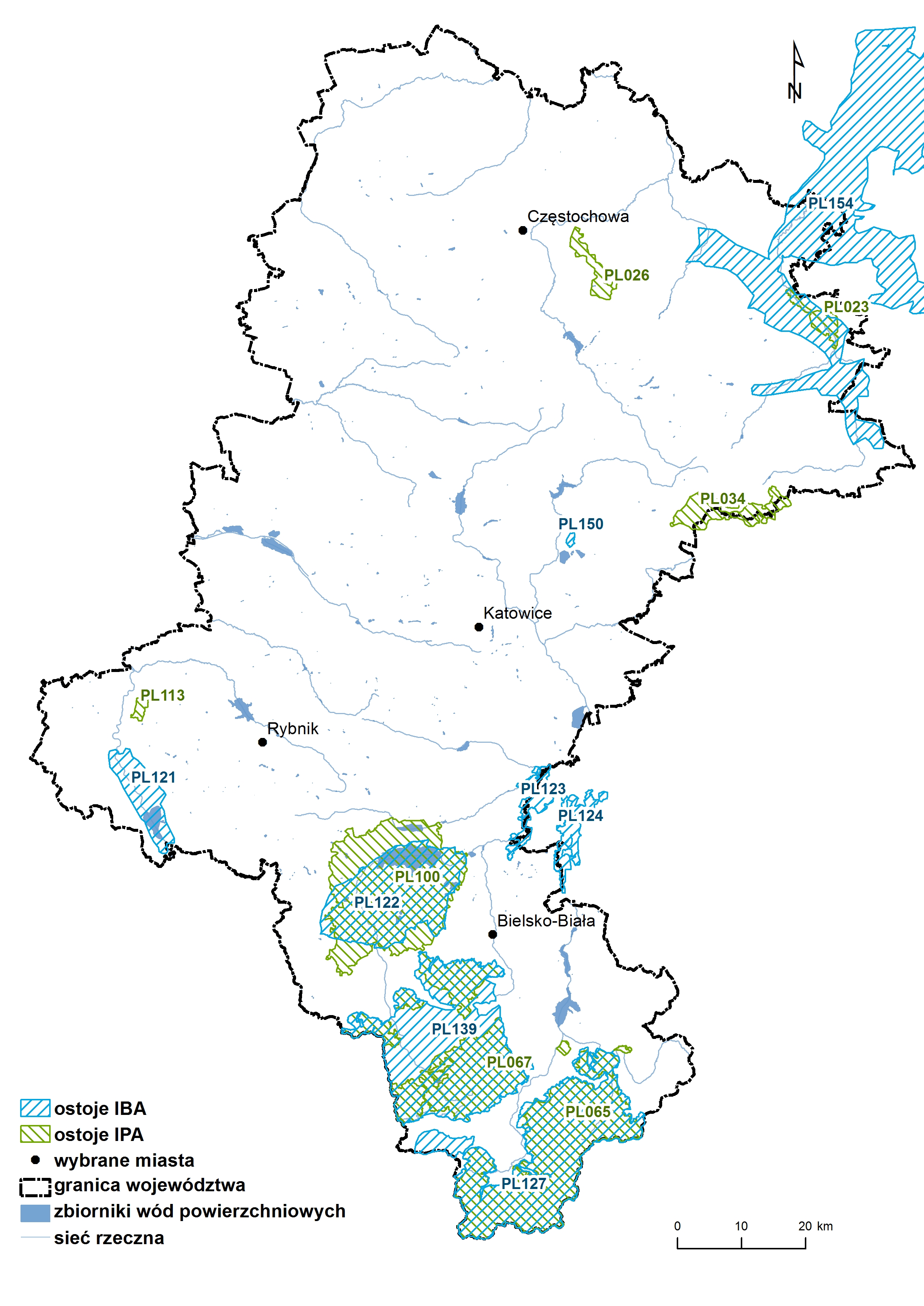 Ostoje IBA i IPA w województwie śląskim (2015)