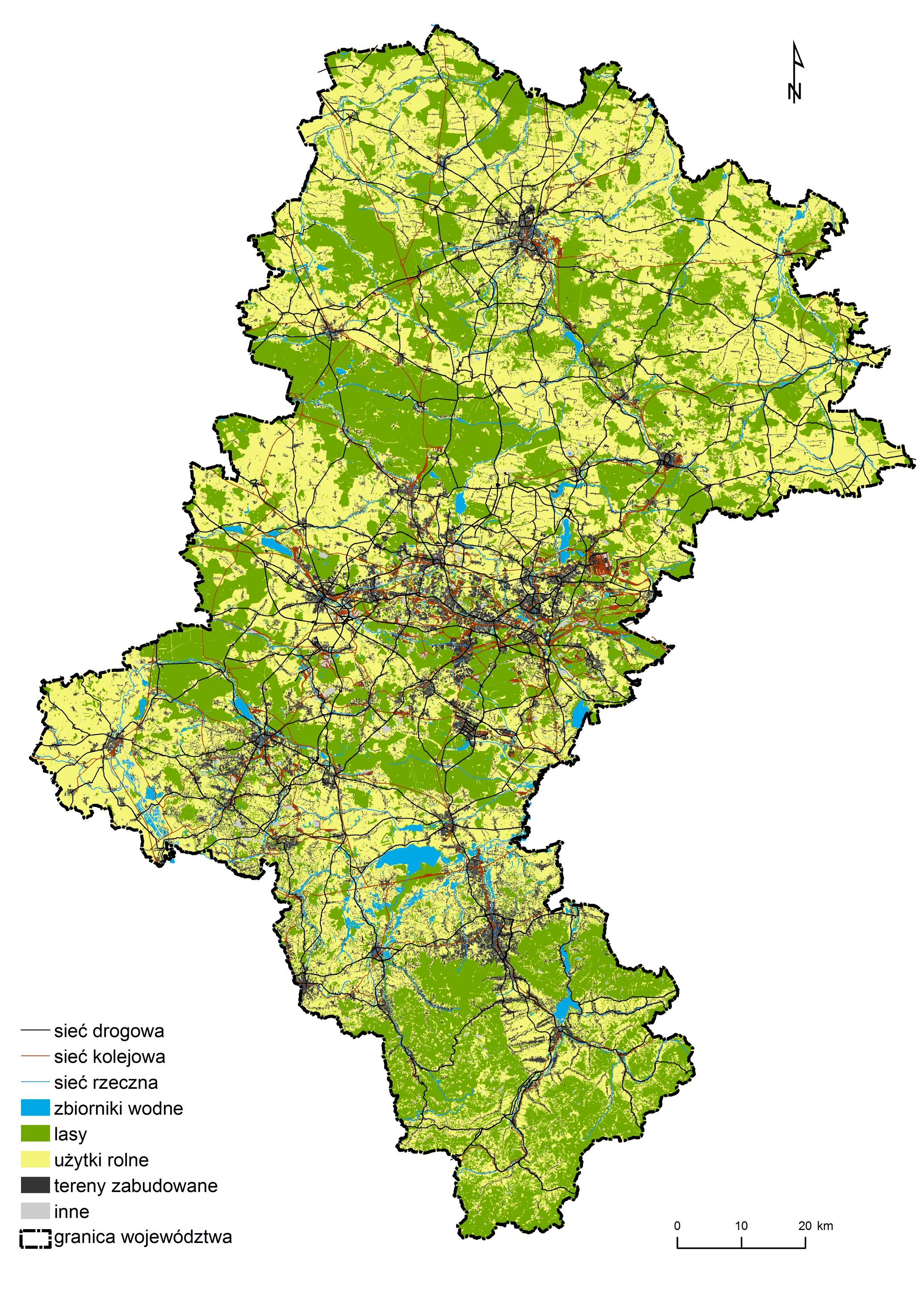 Struktura użytkowania ziemi w województwie śląskim (2015)