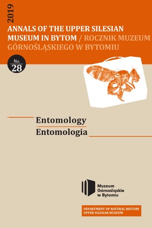 czasopismo „Annals of the Upper Silesian Museum in Bytom. Entomology” (Rocznik Muzeum
Górnośląskiego w Bytomiu. Entomologia), okładka