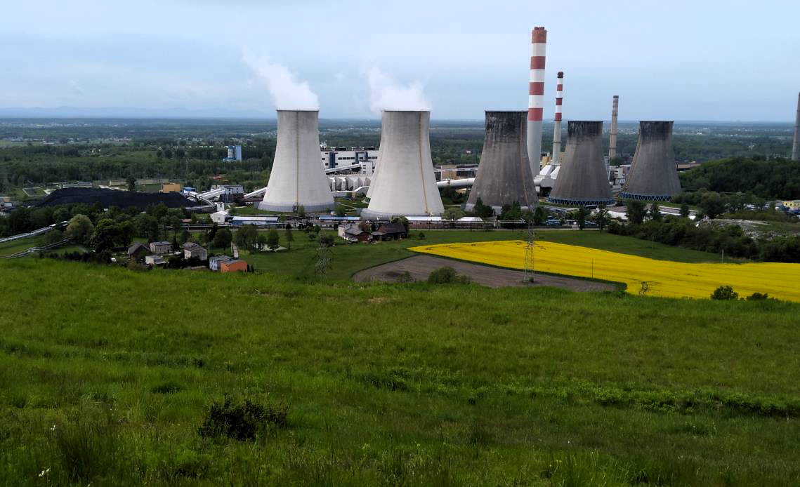 Ortofotomapa, widok na elektrownię Łaziska